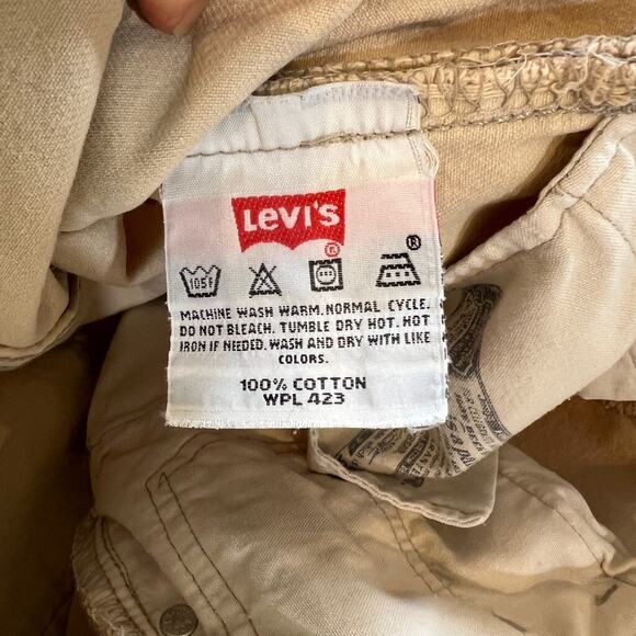 Vintage Levis 501XX Jeans Men 32 Light Beige Straight Overlock Stitch Button Fly - Picture 11 of 16